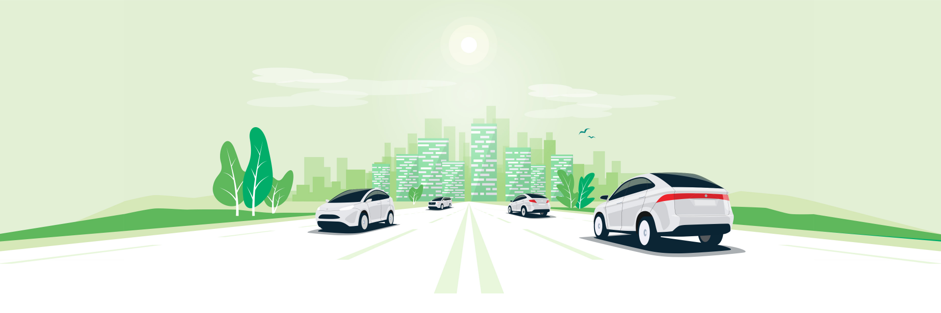 Electric vehicles on the road