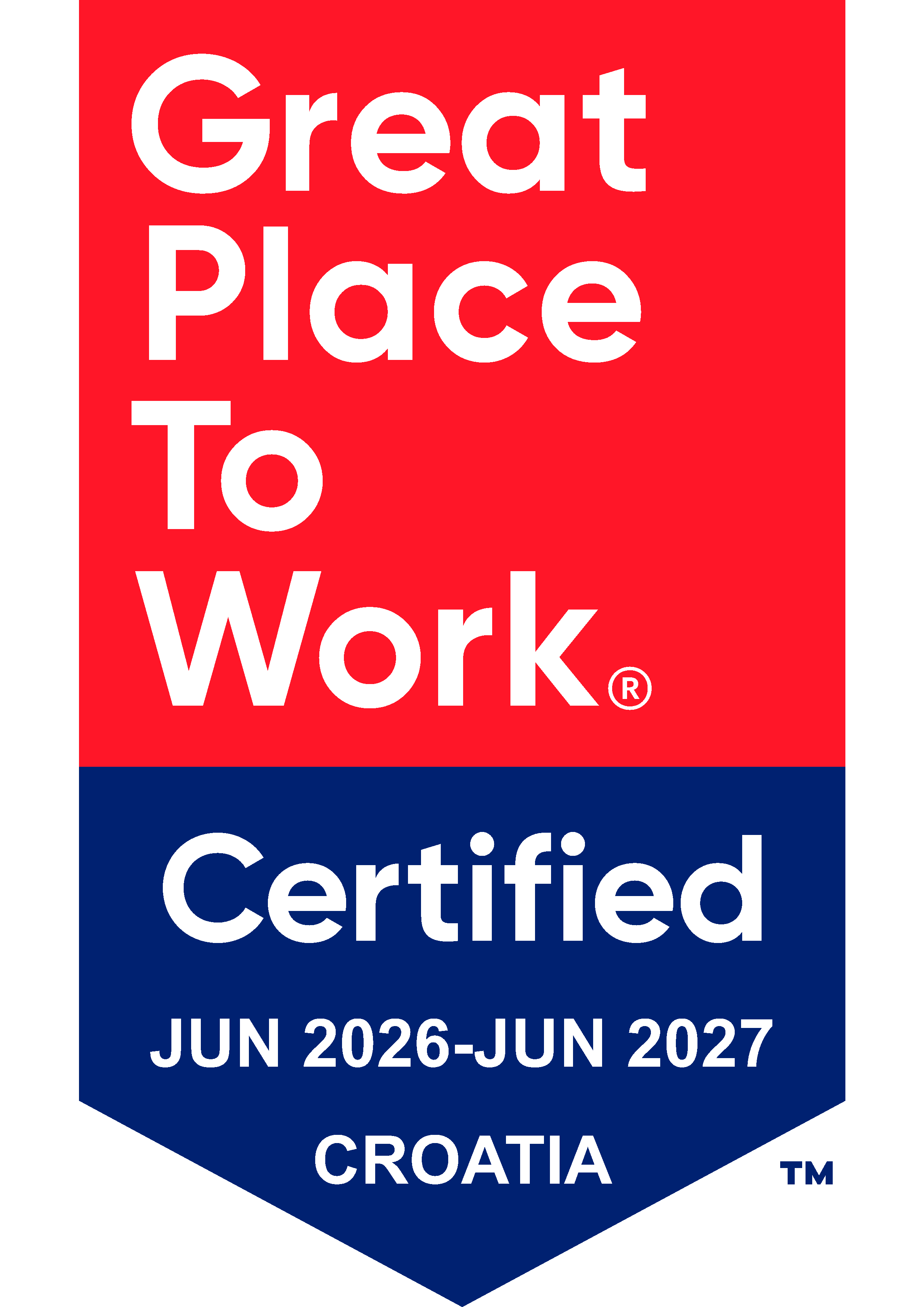 Logo certifikata Great Place to Work, Junij 2026 do junij 2027, Hrvaška