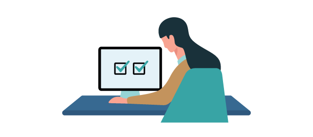 Oseba ima na ekranu več izbir